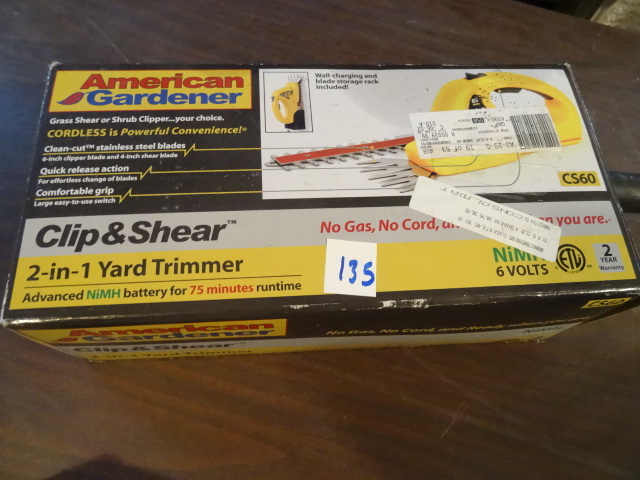 lot 135 image: American Gardener  Cordless battery Clip and sheer