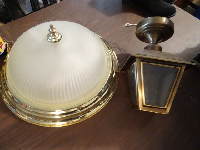 lot 155 image: Golden ceiling lamp light Like new condition