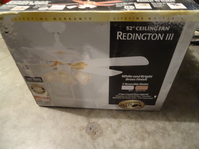 lot 186 image: 52 redington III ceiling fan With remote control NEW