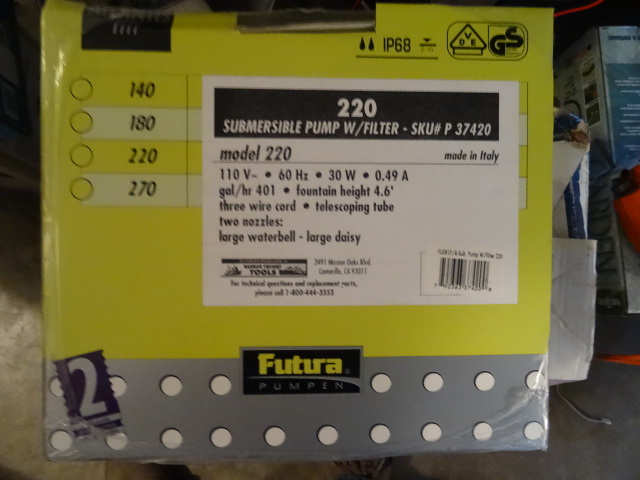 lot 197 image: Futura pumpen Submersible Pump wfilter