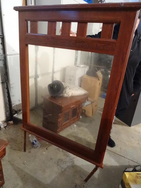 Cherry wood dresser vanity mirror