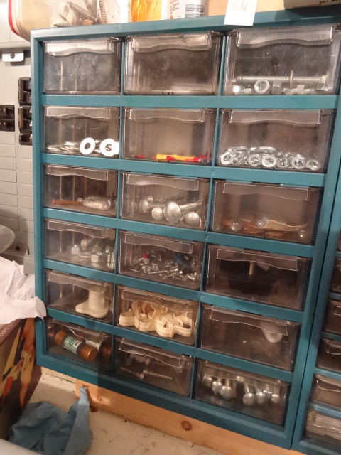 15 drawer hardware Cabinet with Contents