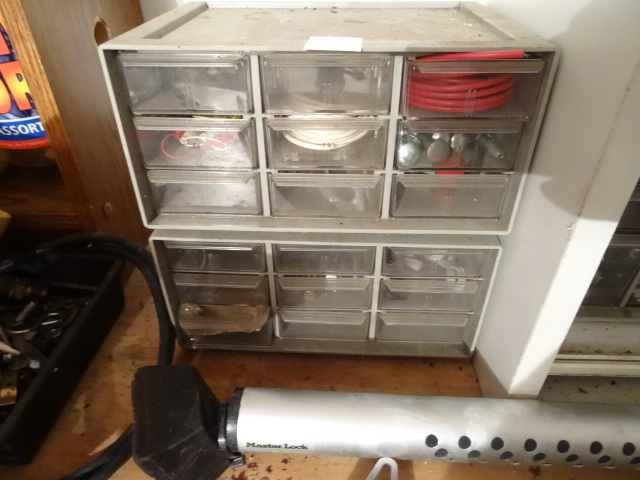 2 hardware cabinet with contents - 6 drawers each