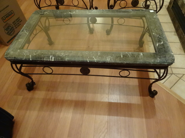 Coffee table metal framed - Marble like