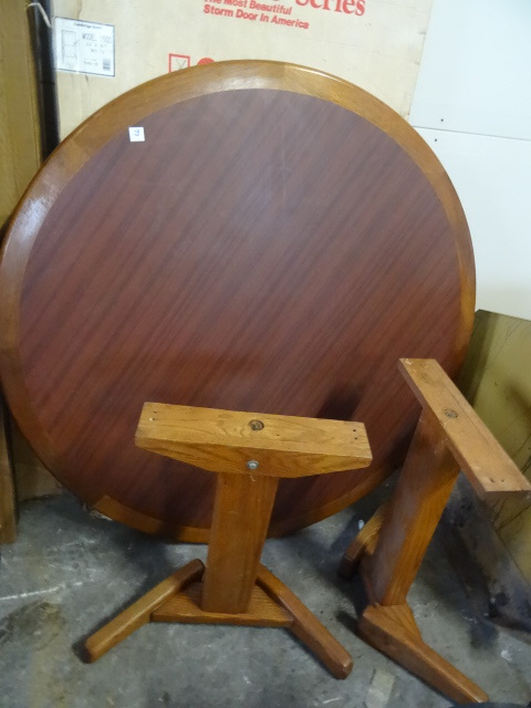 lot 77 image: 53 Round Wood Table