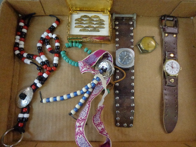 lot 50 image: Watches, Gold Box, Key Chain & Necklace