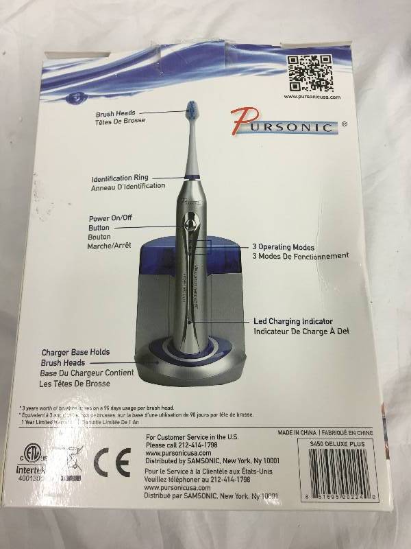 Pursonic Deluxe Plus Sonic Toothbrush UV Sanitizer retail $125
