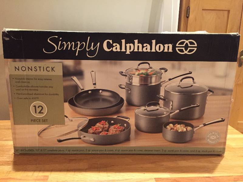 lot 12 image: Simply Calphalon 12 Piece Cookware Set