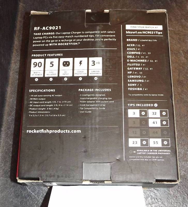 Rocketfish Laptop Charger - NEW