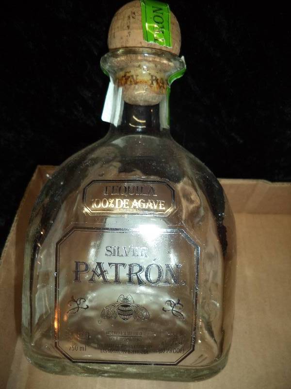 Lot - Silver Patron Tequila Bottles