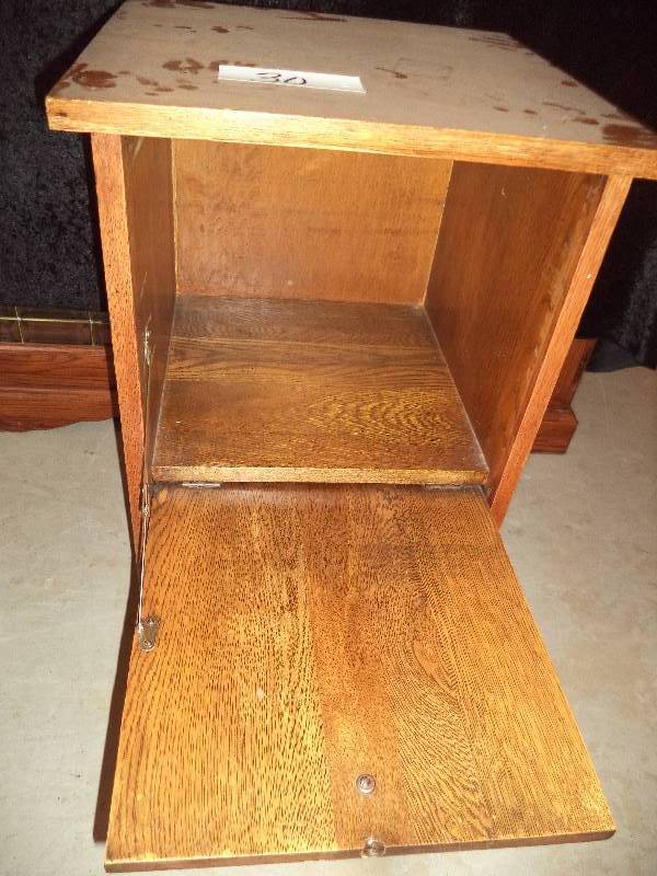 Wood Side Table with Drop Drawer