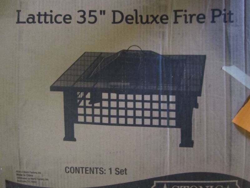 lot 53 image: Lattice 35 Deluxe fire pit, new, a...