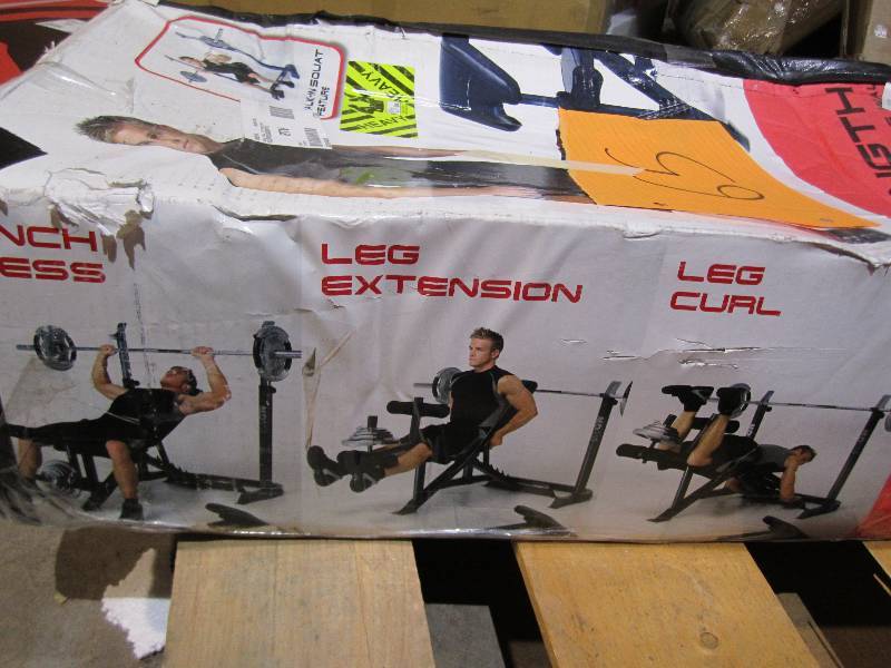 lot 65 image: Marcy strength bench with leg devel...