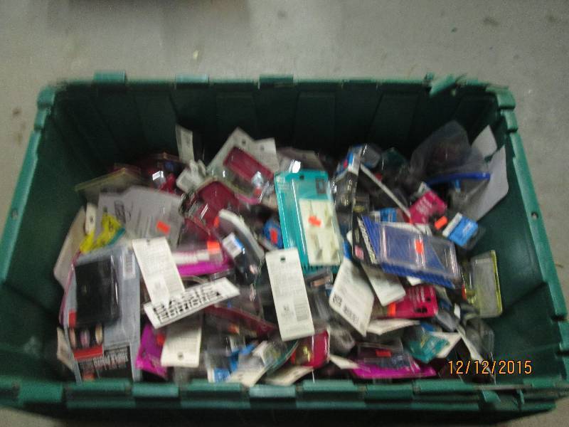 lot 34 image: Large bin filled with assorted hard...