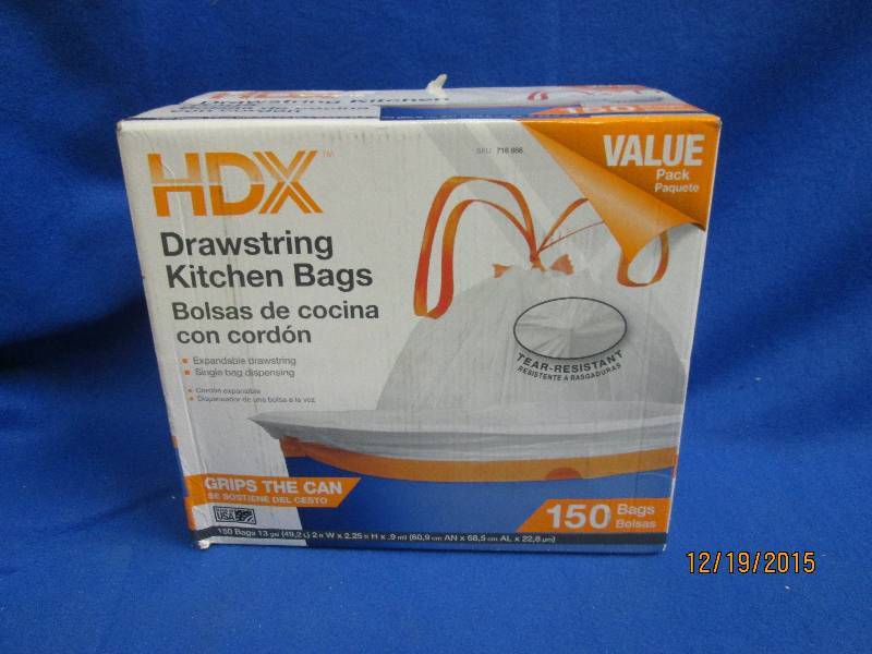 lot 38 image: Box of drawstring trashbags...