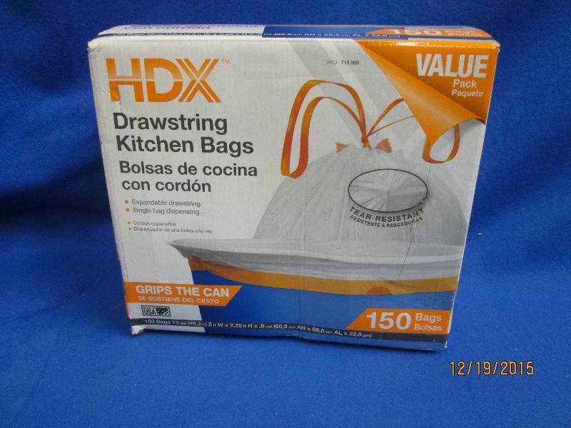 lot 41 image: Box of drawstring trashbags...