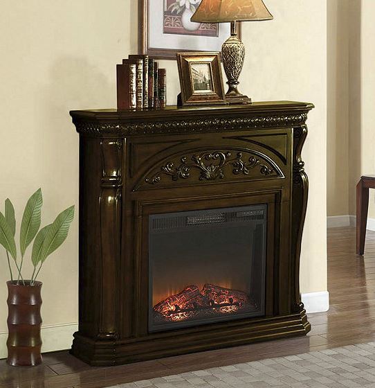 lot 113 image: McLeland Design Walnut Media Fireplace