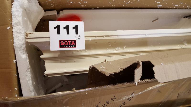 lot 111 image: McLeland Design White Fireplace Mantel with Electric Heater Inserte plus Remote