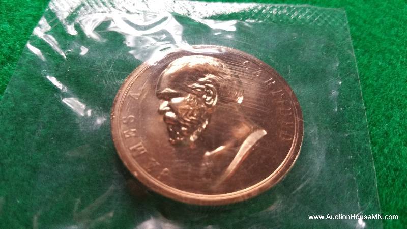 James A Garfield Brass Commemorative Coin