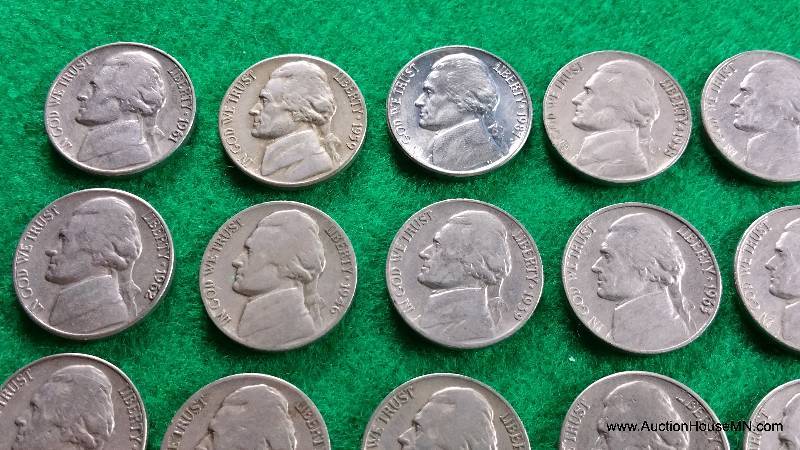 Group of (25) Older Jefferson Nickels  Silver