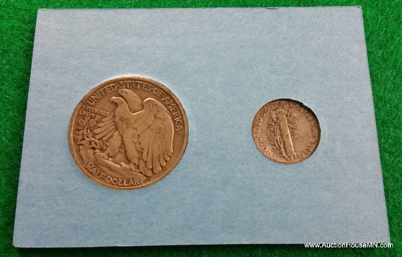 1944 Walking Liberty Half Dollar & 1943 Mercury Silver Dime