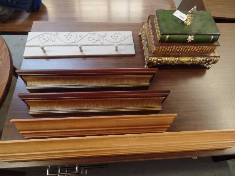 Display Shelves and Metal Book Box
