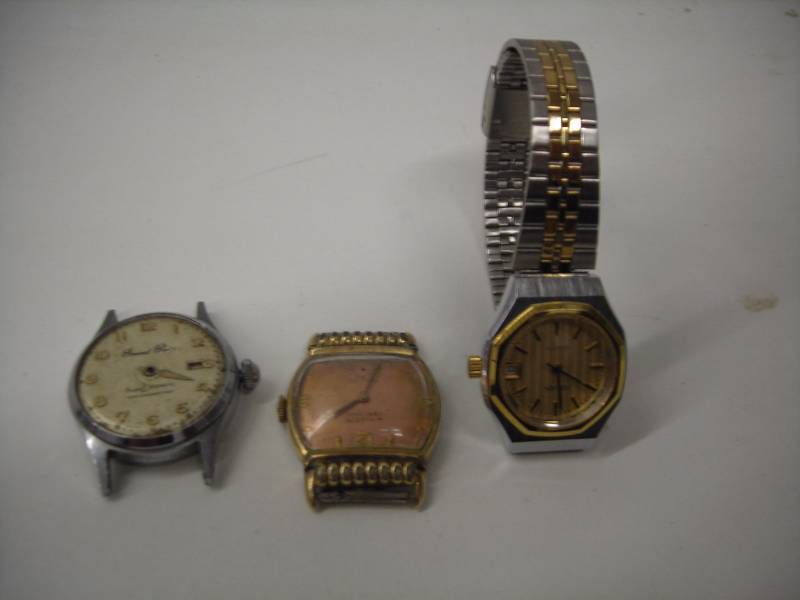 2-Mens Watches, 1-Ladies Watch