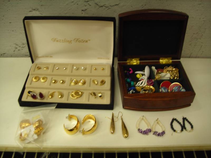 2-Jewelry Boxes Full Of Pierced Earrings