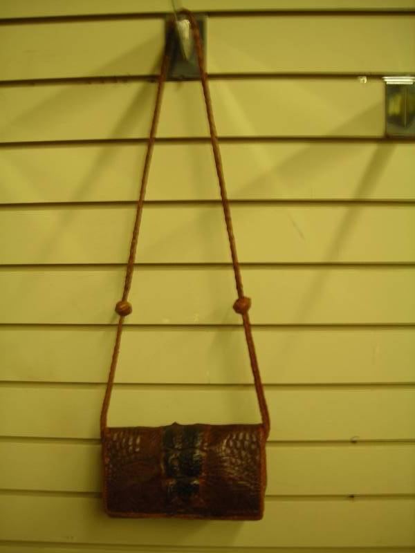 Leather Crocodile Skin Handbag