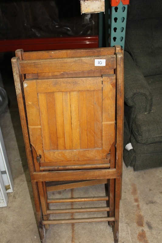 3 Wood Folding Chairs