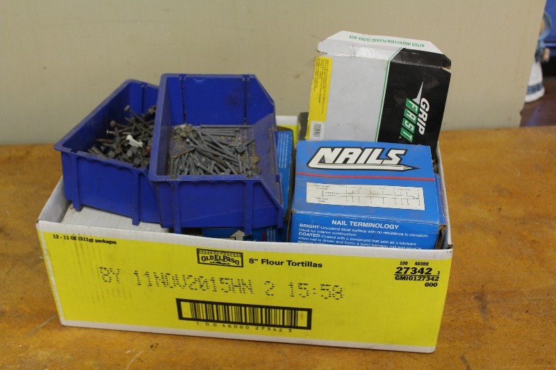 Large Lot of Nails, Screws, etc..