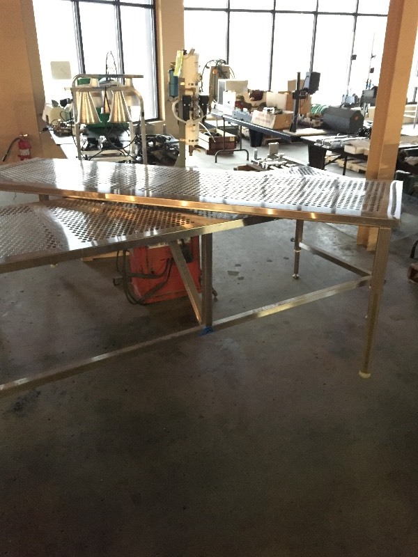 2 long steel tables