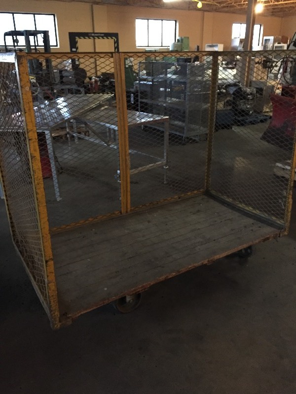 Metal and wood warehouse cart