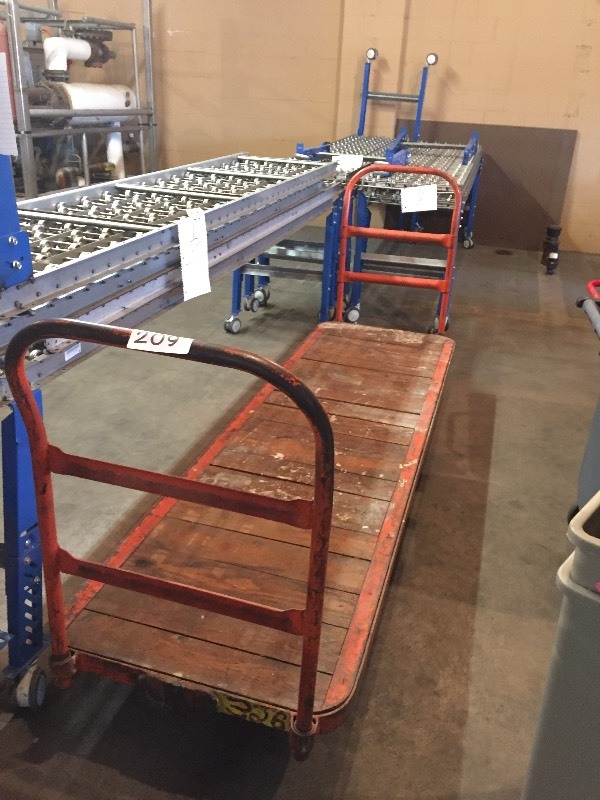 Wood and steel warehouse cart