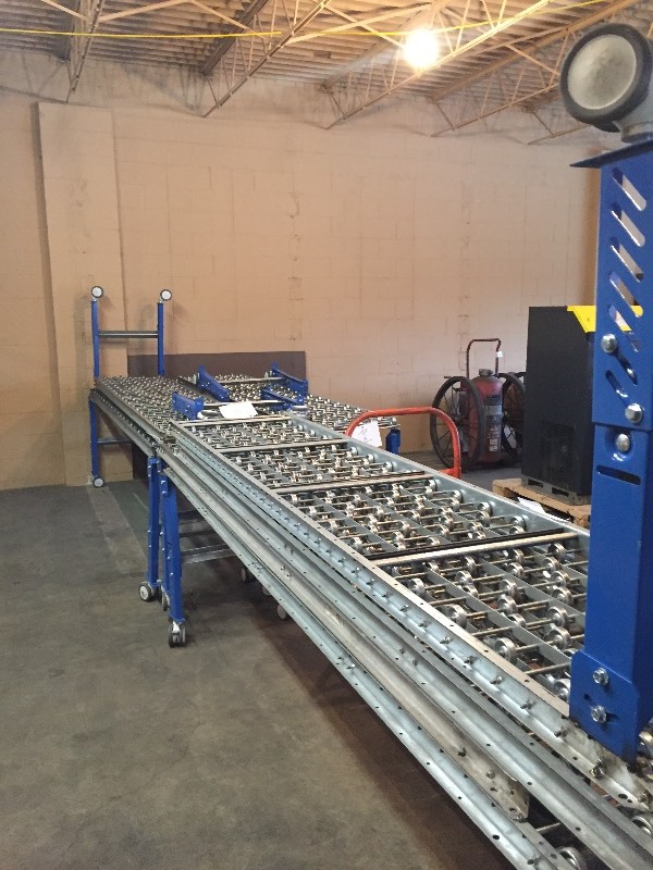 Large lot of skate wheel conveyor sections