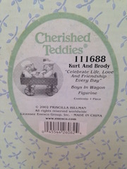 Cherished Teddies Kurt & Brody Figurine