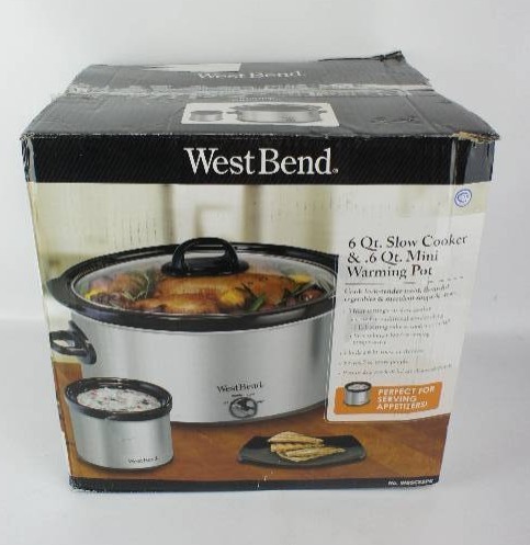 lot 57 image: West Bend 6-Quart Oblong-Shaped Slow Cooker