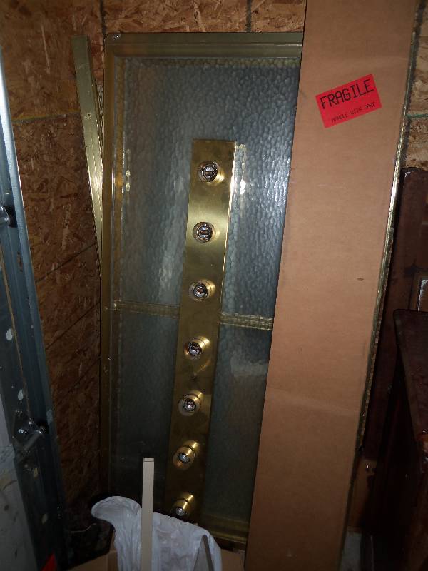 Shower Doors and Light Fixture