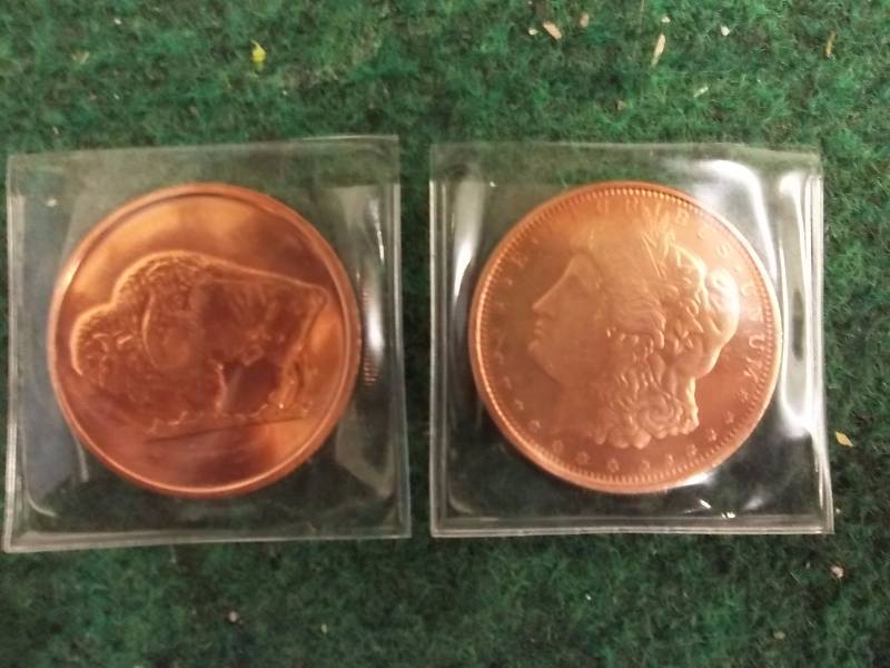 2- 1 Oz Copper Round Commemoratives .999 Fine