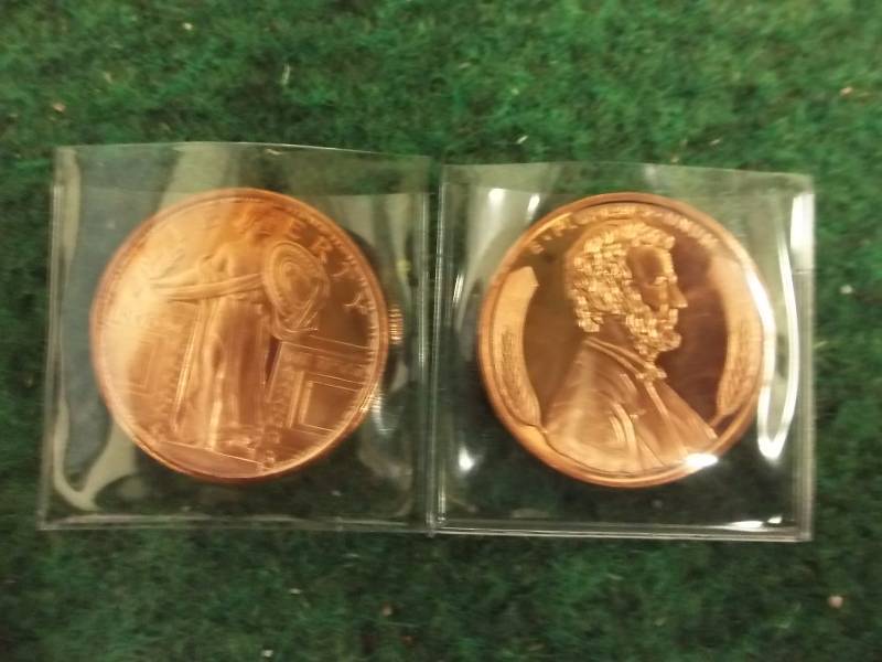 2 -1 Oz. Copper Round Commemoratives .999 Fine