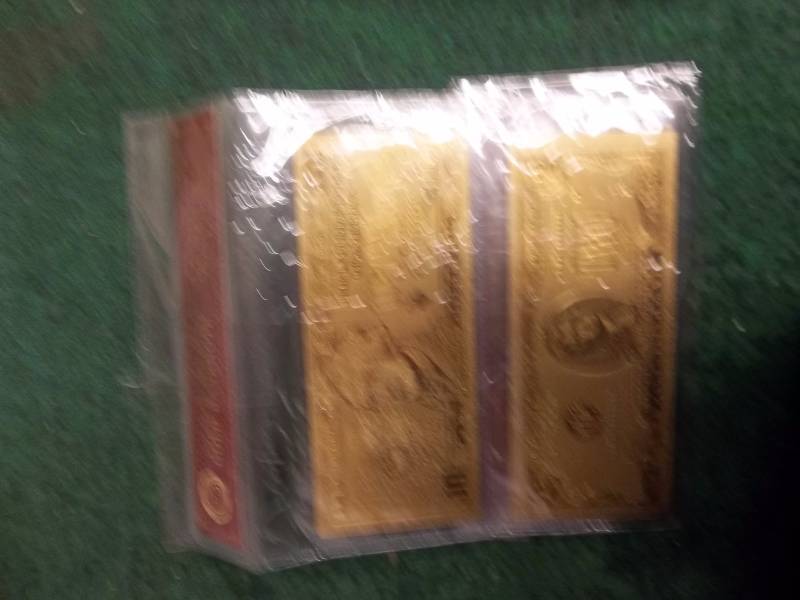 2- Gold Bank Notes With COA 99.9 Pure 24K (No Guarantee Of Quality Or Quantity Of Contents)