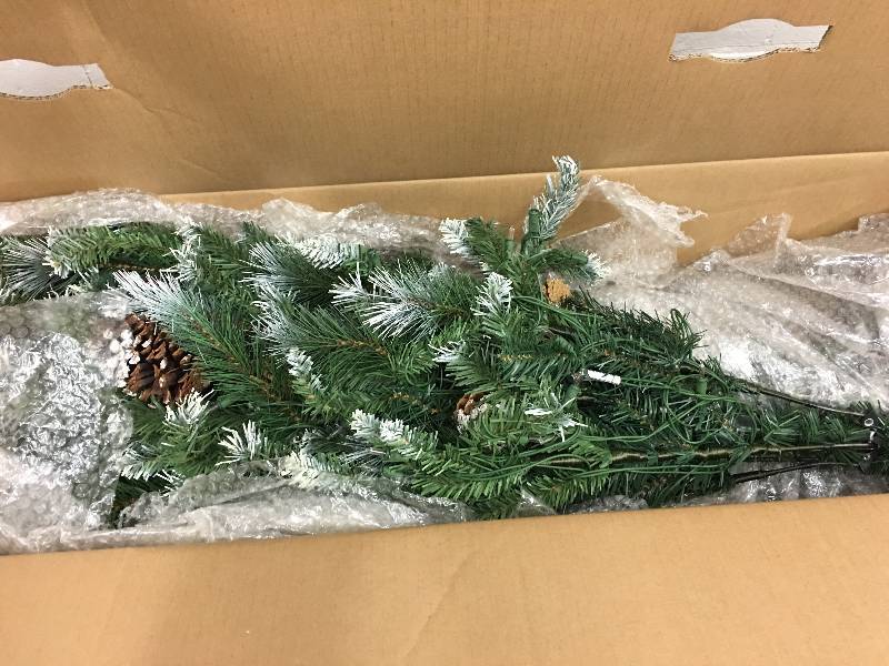 lot 53 image: McLeland 7 Prelit Frosted Tree w Berries & Cones retail $180