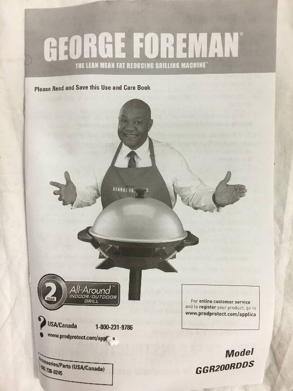 lot 94 image: George Foreman 200 sq. in. IndoorOutdoor Grill retail $109