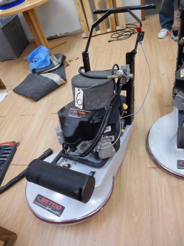 BETCO, Optima QT, Floor Buffer.. Propane operated.  8 hours, 27 in diameter disc.