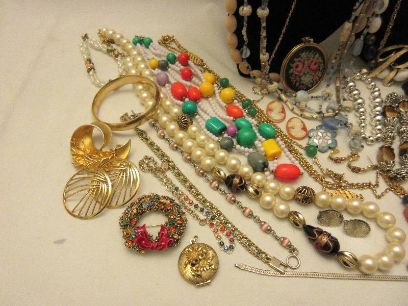 Vintage to Newer Costume Jewelry - Necklace, Bracelets, Earrings and Pins