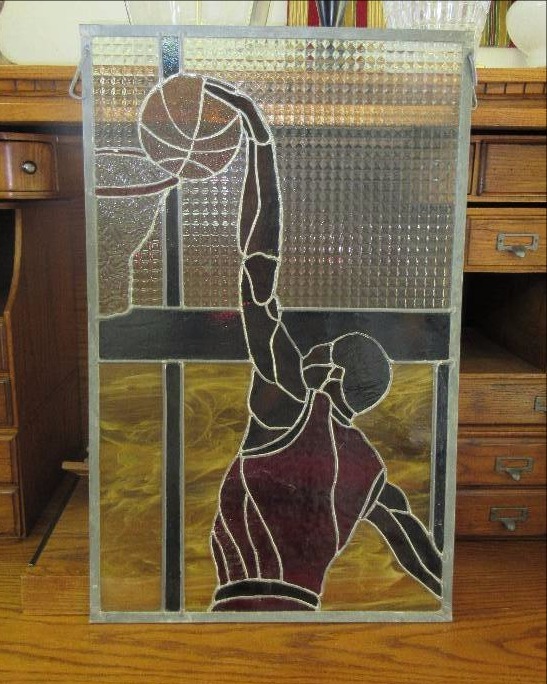 Stained Glass Art -  Basketball Player