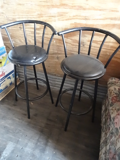 lot 63 image: 2 Metal Swivel Bar Stands