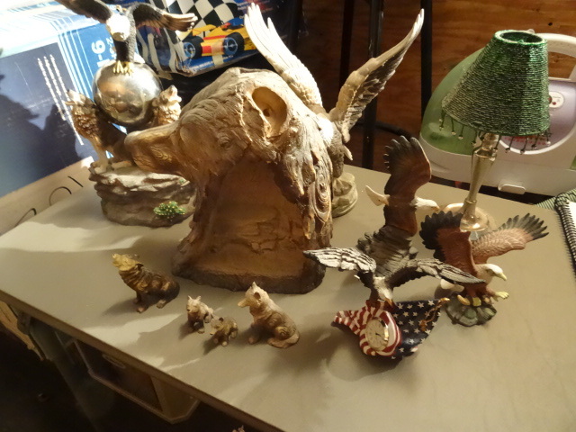 lot 99 image: Misc Wolf and Eagle Collectibles