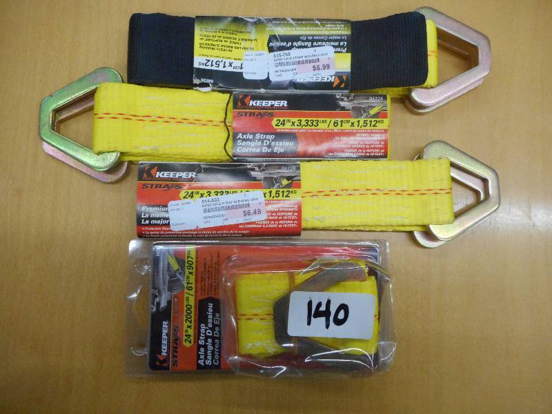 (4) Unused Keeper Axle Strap, (3) 2...