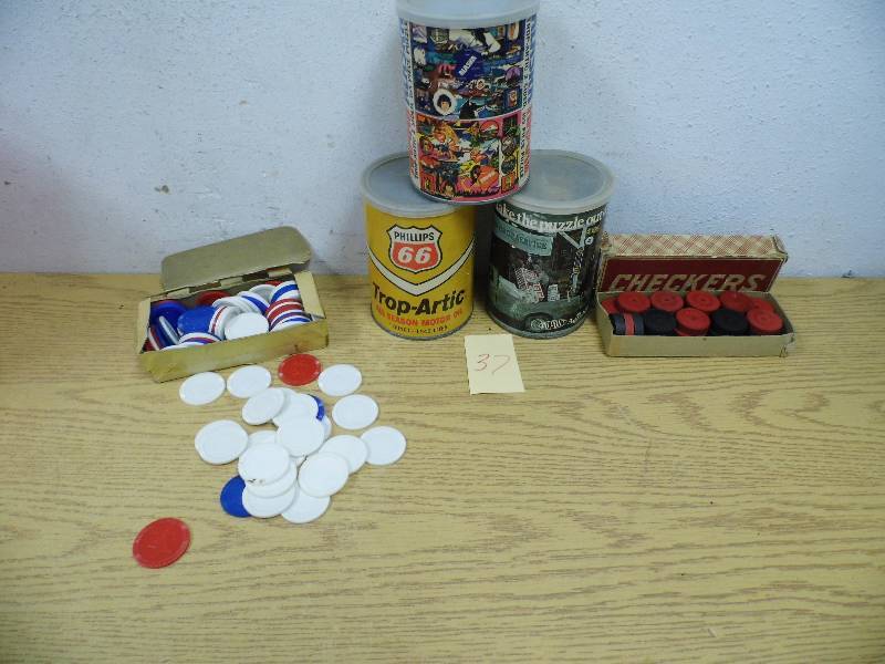 Wood Checkers - Oil Can Puzzles - Chips